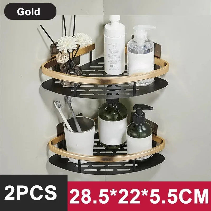 Aluminum Bathroom Shelf - No Drill Shower Organiser Rack