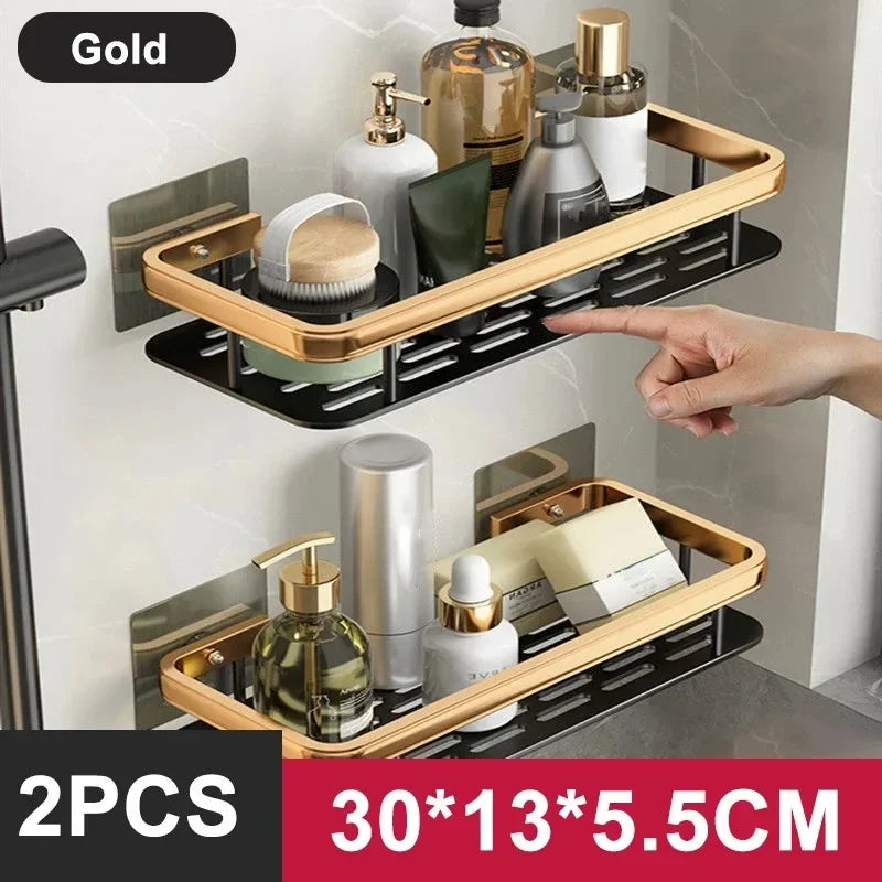 Aluminum Bathroom Shelf - No Drill Shower Organiser Rack