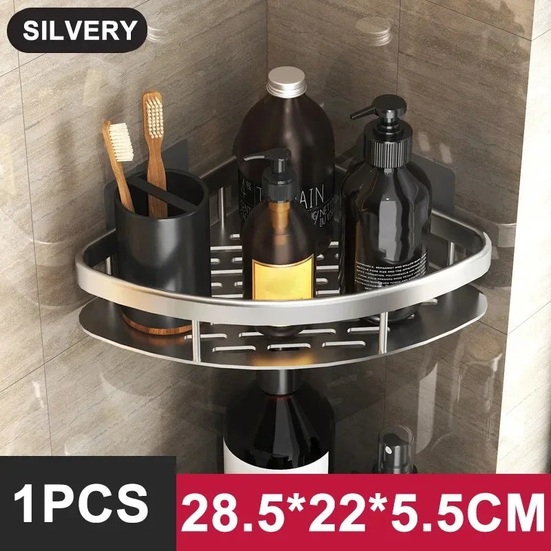Aluminum Bathroom Shelf - No Drill Shower Organiser Rack