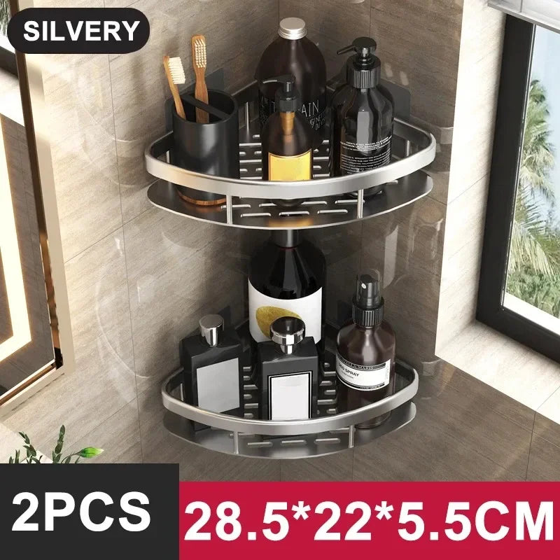 Aluminum Bathroom Shelf - No Drill Shower Organiser Rack