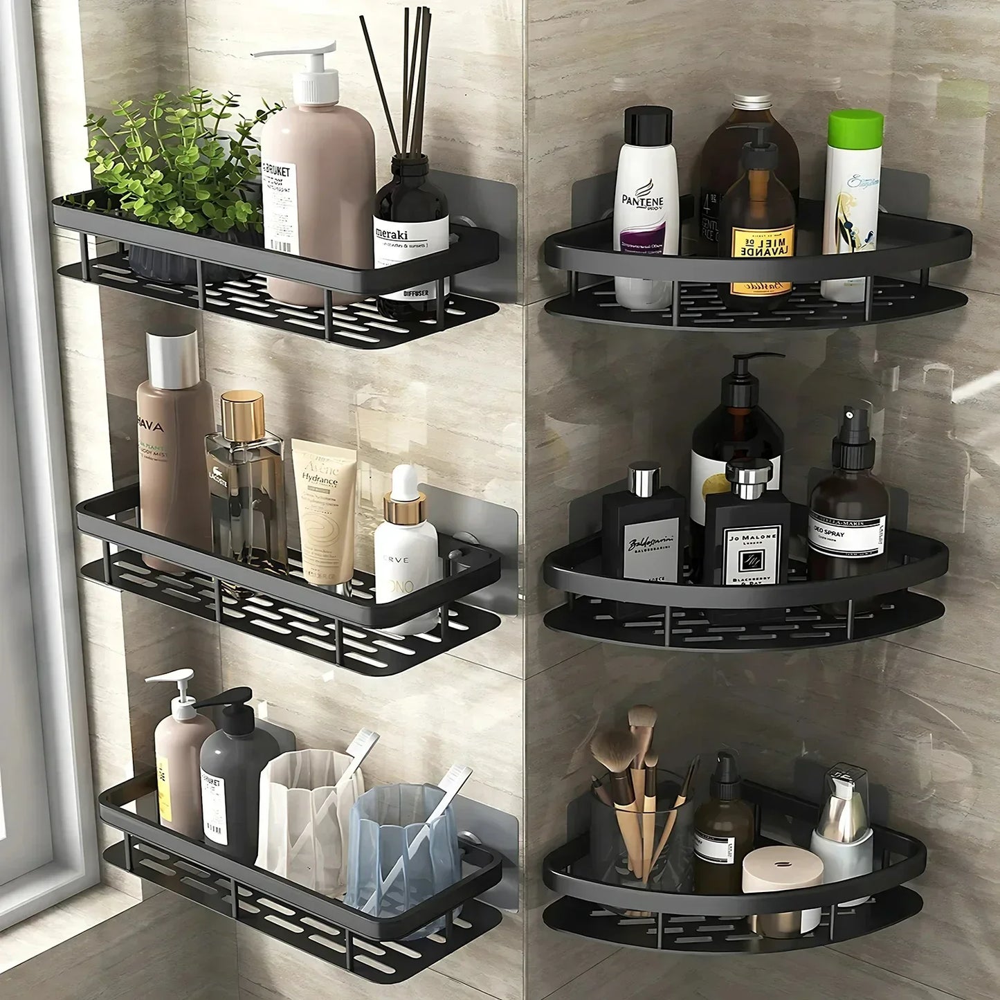 Aluminum Bathroom Shelf - No Drill Shower Organiser Rack