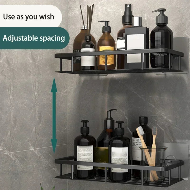Aluminum Bathroom Shelf - No Drill Shower Organiser Rack