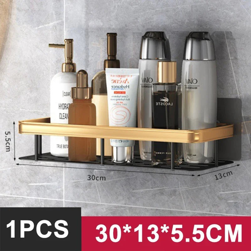 Aluminum Bathroom Shelf - No Drill Shower Organiser Rack