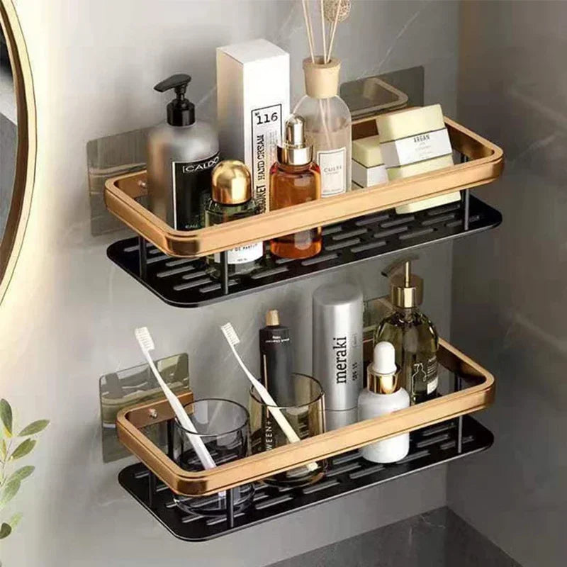 Aluminum Bathroom Shelf - No Drill Shower Organiser Rack