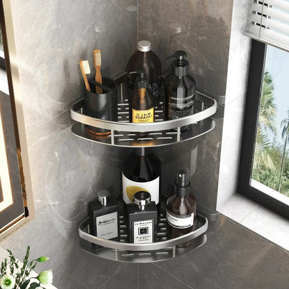 Aluminum Bathroom Shelf - No Drill Shower Organiser Rack